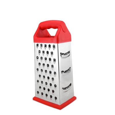 China Professional viable stainless steel box grater with 4 sides, best for parmesan cheese, vegetables, ginger for sale