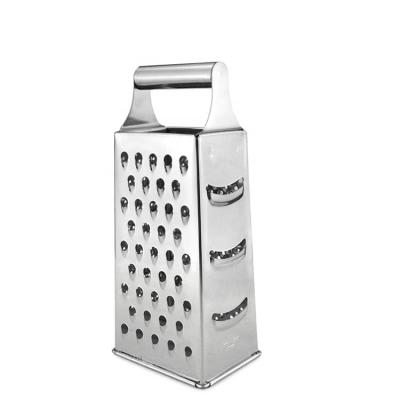 China Professional viable stainless steel box grater with 4 sides, best for parmesan cheese, vegetables, ginger for sale