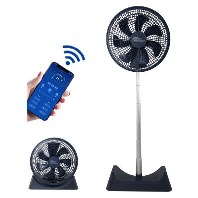 China Portable APP control/USB Telescope MOBILE Vertical Oscillating Standing Fan CHARGER/TIMER 12Inch With APP Control for sale