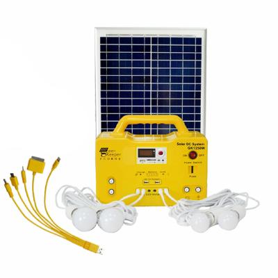 China GK-1250W GreenKeeper Solar Power DC Unit 18V50W Solar Panel 12.8V18Ah Lithium Battery Cells Home DC Lamp Factory for sale