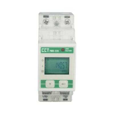 China CET PMC-220 CE Approved PMC-220 Multi-Functional Din Rail Single Phase Measurements LCD Smart Electrical Meters for sale