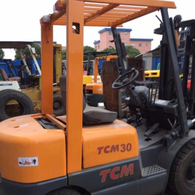 China Building Material Stores Used Japan TCM 3 Ton Forklift 2 Mast With Side Shift Forklift for sale