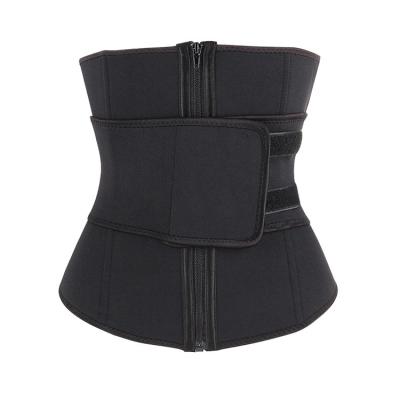 China Custom Women's 2 Zipper S-6Xl Logo Private Labels Girdle Slimming Neoprene Antibacterial Girdle Slimming Sauna Waist Trainer for sale