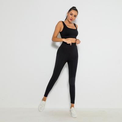 China Breathable Solid Color Loose And Elastic Yoga Apparel Custom Logo Women Yoga Clothes, Seamless Women Fitness Suit Yoga Sets Gym Clothes for sale