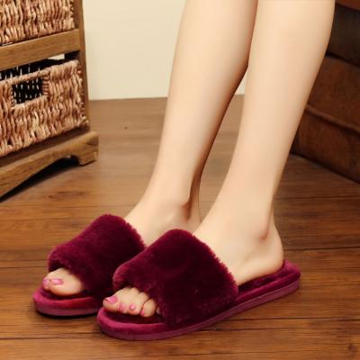 China Fashion Trend Women's Plush Slippers Plus Size Plush Fuzzy Bedroom Slippers Indoor Cotton Home Furnishings for sale