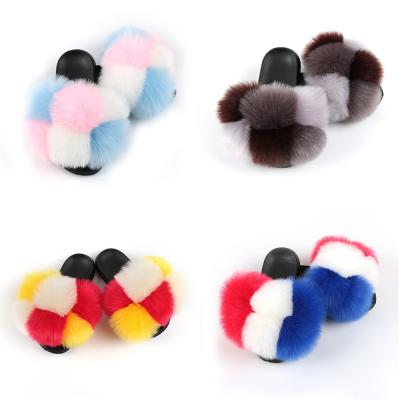 China Indoor Home Bedroom Non-slip Fur Balls Summer Children's Sandals Slippers And Furry Plush Slippers Wholesalers for sale