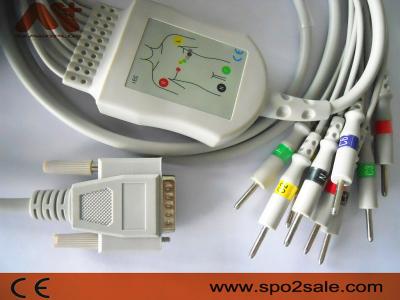 중국 2.2+1.2M 10은 카디롤린 ECG 100 심전계를 위한 EKG 케이블을 이끕니다 판매용