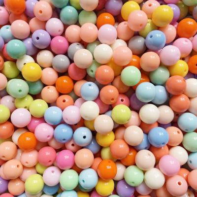 China Non-porous ABS Hole Bead Solid Color Acrylic Shiny Color Candy Beads Straight Beads For Jewelry Making Diy Accessories Wholesale for sale