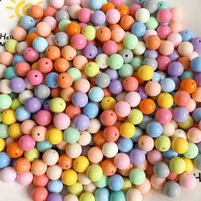 China Colorful Acrylic Candy Beads Round Shape Ball Beads For Bracelet Spacer Necklace Making Acrylic Beads Wholesale for sale