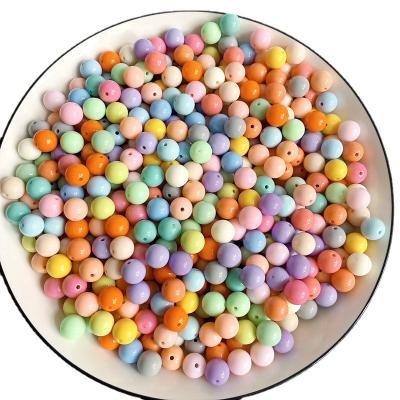 China Factory Wholesale Acrylic 6mm-16mm Round Colorful Acrylic Beads Kids Beaded Jewelry Accessories ABS Beads For Jewelry Making for sale