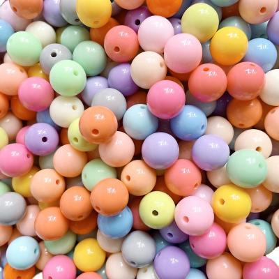 China Acrylic Colorful DIY Set Jewelry Making Round Acrylic Beads For Bracelets ABS Bead Craft Kit Set Plastic Beads For Jewelry Making for sale