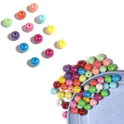 China High quality round acrylic acrylic beads 10mm plated AB acrylic beads mix for jewelry making bulk plastic beads for wholesale for sale