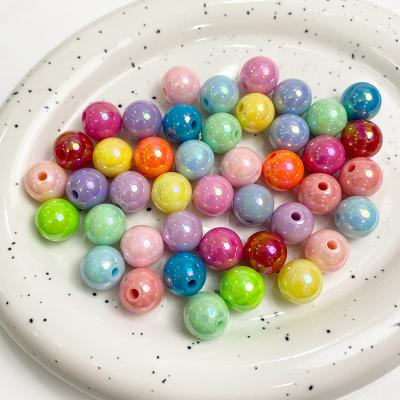 China China Manufacturer Cheap Loose Beads Acrylic Face Round Acrylic Beads For Bracelet Making Straight Hole Loose Bead Wholesale for sale