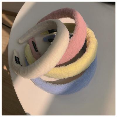 China 2022 Retro Hair Decoration Sponge News Temperament Candy Color Headband Girls Circle Hair Band for Women Yung Girls Hair Accessories Headbands for Women for sale