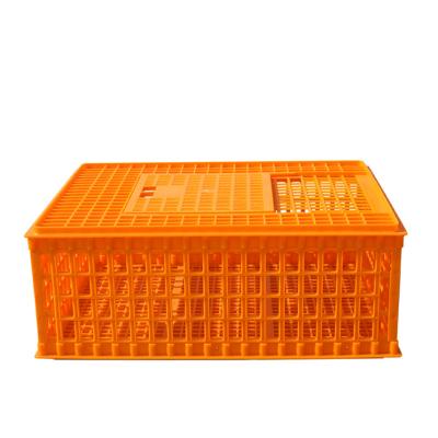 China Farms Chicken Cage Poultry Chicken Duck Goose Pigeon Turnover Box Plastic Yellow Orange White Cage for sale