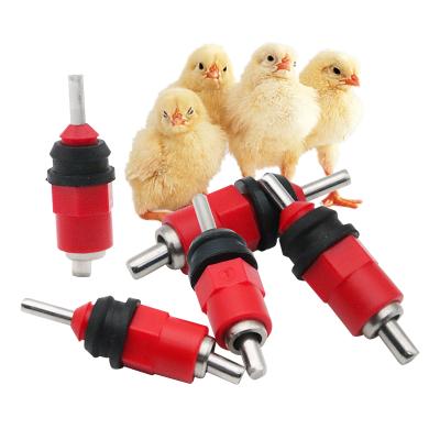 China No Leak Automatic Chicken Poultry Nipple Drinker Red Nipple Drinker For Chicken for sale