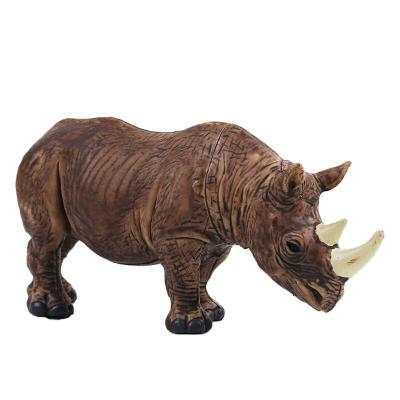 China non-toxic material & Good Custom Realistic Bulk Plastic Animal Toy Figure,Factory Directly Paint PVC 3D Cartoon Rhinoceros Soft Zoo Animals Plastic Toy for sale