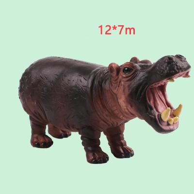 China non-toxic material & Wholesale Good Painting DIY Soft Plastic Hippo Toys Factory Custom Realistic Zoo Animal Toys Plastic Hippo Figure Toy for sale