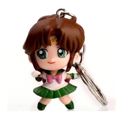 China non-toxic material & Good Wholesale Customized Soft Plastic Anime Figure Cartoon 3D Key Chain Painting for sale