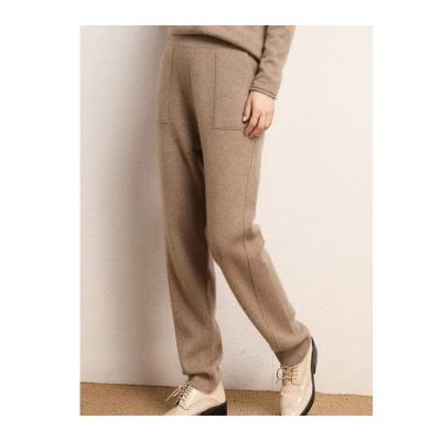 China Fashion 100% Pure Cashmere Cashmere Pants Pure Pearl White High Unmatched Comfortable Waist for sale