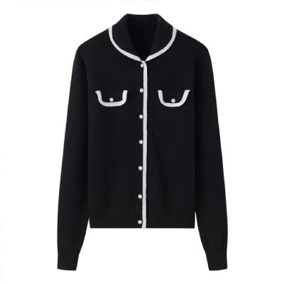 China The other ladies 100% pure cashmere hot sale small lapel plus thick casual cardigan for sale