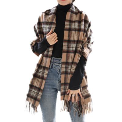 China Normcore/Minimalist Manufacturers Hot Wholesale Women's Plaid Pure Cashmere Shawl for sale