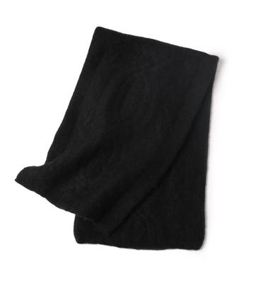 China 100% Pure Cashmere Big Value Kids' Cashmere Knitted Black Gray Solid Color Scarf for sale