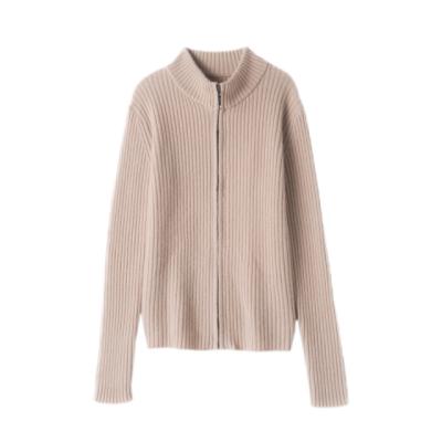 China Good Quality High Neck Half Jacket Women's Anti-Pilling Cardigan Sweater Zipper for sale