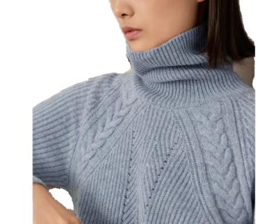 China 100% Pure Cashmere Most Popular 100% Pure Cashmere Material High Collar Thickened Long Sleeve Knitted Sweater for sale