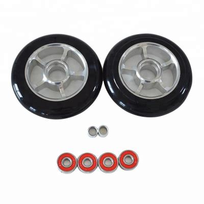 China PU Complete 2pcs 110mm Pro Stunt Scooter Replacement Wheels Durable Metal Core With ABEC-9 Bearing for sale