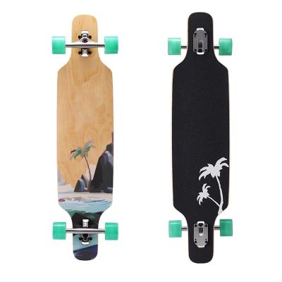 China wholesale canadian 8ply canadian longboard slanted hot sale 8ply canadian maple deck longboard girls skateboard for adults for sale