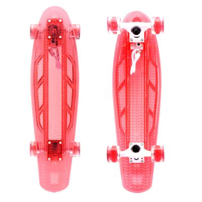 China Transparent Youth PC Skate Board LED Skateboard With Light Strip 9 Kinds Pattern for sale