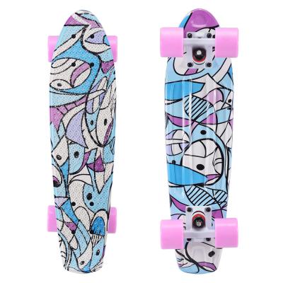 China 22 Inch Youth Penny Board With Plastic Deck And ABEC-9 Bearing OEM Cruiser Skateboard For Kids for sale