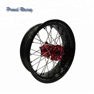 China Aluminio 6061 T6 Motocicleta Motocross Supermoto Aleación Rim de la rueda tamaño 5.0x17 para su en venta