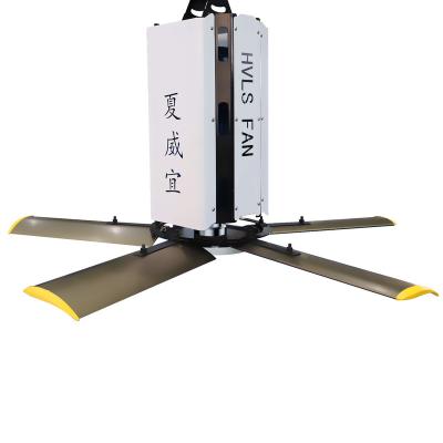 China Factory Outlet Light Weight Hotel Aluminum Magnesium Alloy Blades Ceiling Fan With Reducer (HVLS Fan) For Exhibition Hall for sale