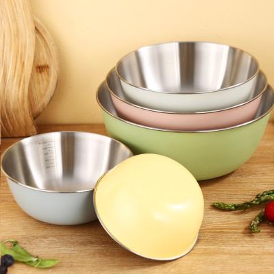 China KOREAN Custom Stackable Korea Style Dishwasher Basket Universal Induction Colorful Mixing Cooking Bowl for sale