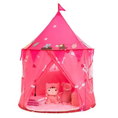 China Sports Toy Hot Selling Indoor Play Tent Baby Indoor Amusement Park Folding Children's Play House Pink Crown Yurt Toy Outdoor Portable Tent for sale