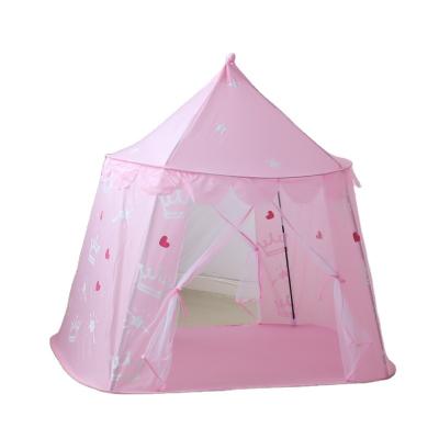 China Two-Door Doll Tent Christmas Gift Girl's Folding Playground Castle Tent Children's Designed Crown Toy Pink Sports Indoor Outdoor Toy Tent for sale