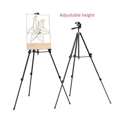 China 2020 New 58 Inch Light Weight/Artist Painting Easel Aluminum Stand Quality Flexible Height Black Color for sale