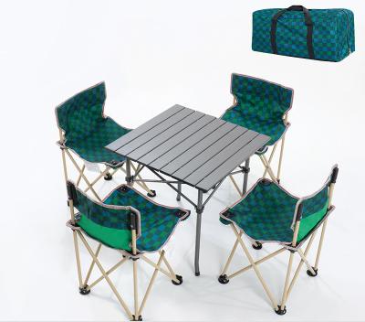 China Easy Carry Outdoor Camping Table And Stool Wholesale Foldable Furniture Fishing Chair Set With 4 Seats for sale