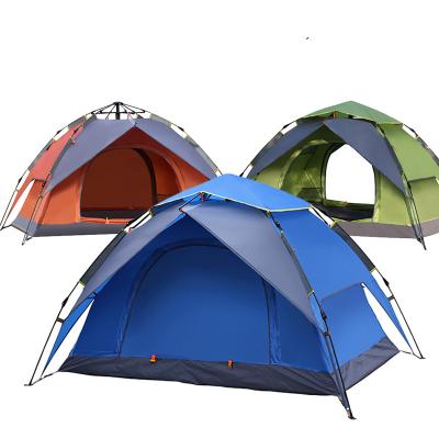 China Diagonal tying type 2 or 3 layers person outdoor family camping pop tent automatic waterproof travel tourism double opening for sale