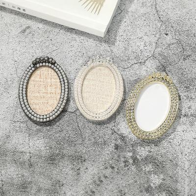 China Easy Apply New Pearl Inlaid Border Oval Nail Color Palette Nail Display Plate Photography Prop Painting Bracket for sale