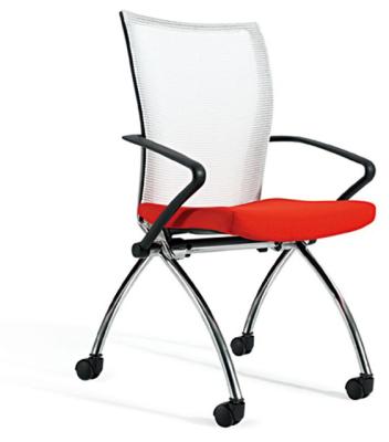 China Good Quality Foldable Swivel Mesh Mid Back Modern Conference Computer Chairs With Wheels for sale