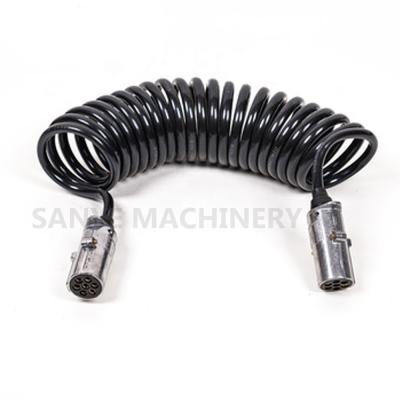 China Connection Between Truck Lights Vans 7-Way RV Spare Cable Suzi Cable Wire Spiral Wire With Trailer Side Connector Plug for sale