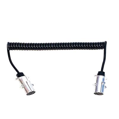 China high strength & high precision & 2020 OEM Quality Car Side LED Lighting Connecting To 7 Pin Trailer Wiring Diagram Spiral Cable With Tow Side Plug for sale