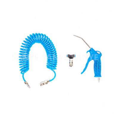 China Automobile Air Rag Gun Set Heavy Duty 5M Coiled Hose Extra Blue for sale