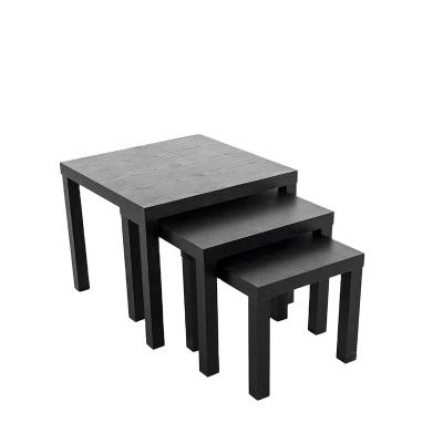 China (Other) Adjustable Black Nesting Tables Coffee Table Modern Design Living Room Table for sale