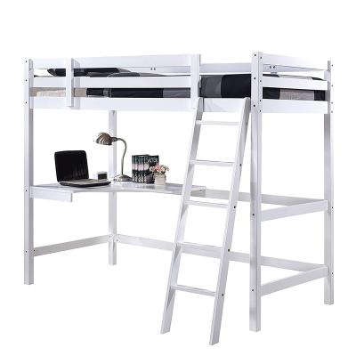 China Storage Study Bunk Bed Wood Frame With Desk For Kids And Teens for sale