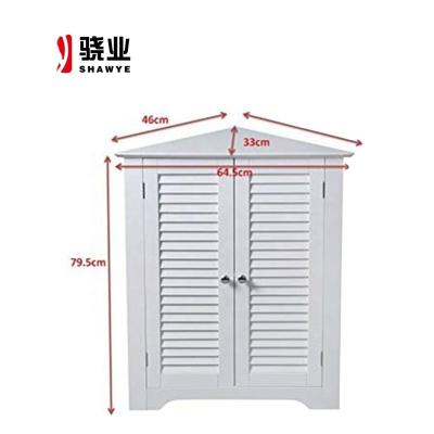 China Modern Bathroom Corner Storage Cabinet, White, 66.5x47x79.5cm for sale