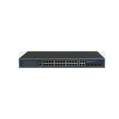 China LACP L2 Managed Network 24 Ethernet Port Switch 1000Mbps Poe With 4 Gigabit Fiber Optic SFP Slots for sale